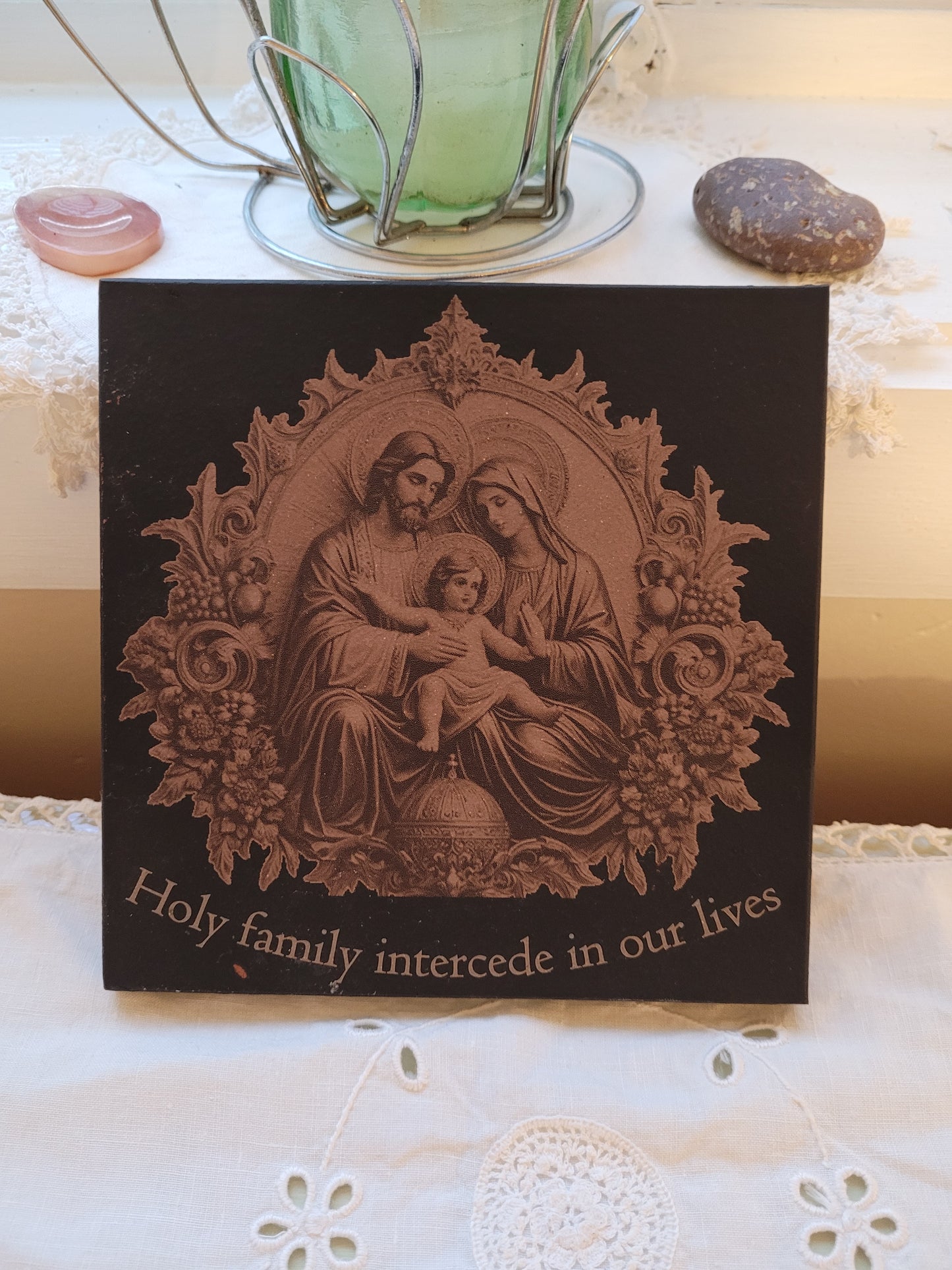 Laser Engraved Terracotta Tile Plaque - Christian Gift