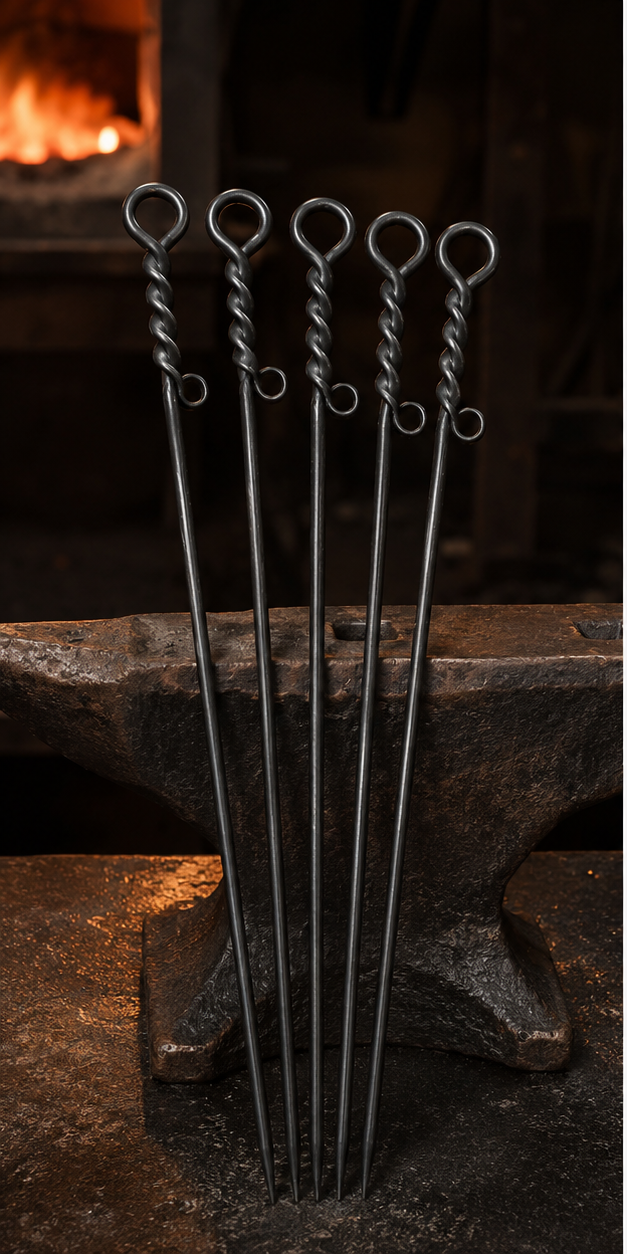 Hand forged toasting sticks
